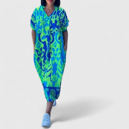 Robe Fleurie Sophistiquée Femme – Style Élégant Et Chic Pour Travail Et Soirée