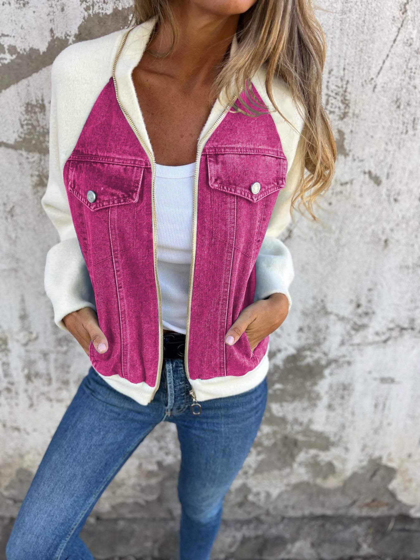 Veste Femme Hiver En Jean Avec Doublure Polaire Et Capuche