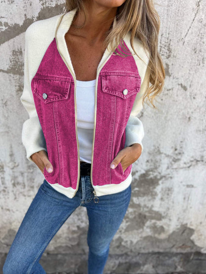 Veste Femme Hiver En Jean Avec Doublure Polaire Et Capuche