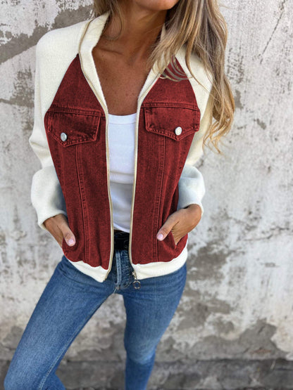 Veste Femme Hiver En Jean Avec Doublure Polaire Et Capuche