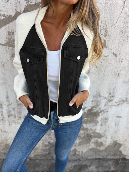 Veste Femme Hiver En Jean Avec Doublure Polaire Et Capuche