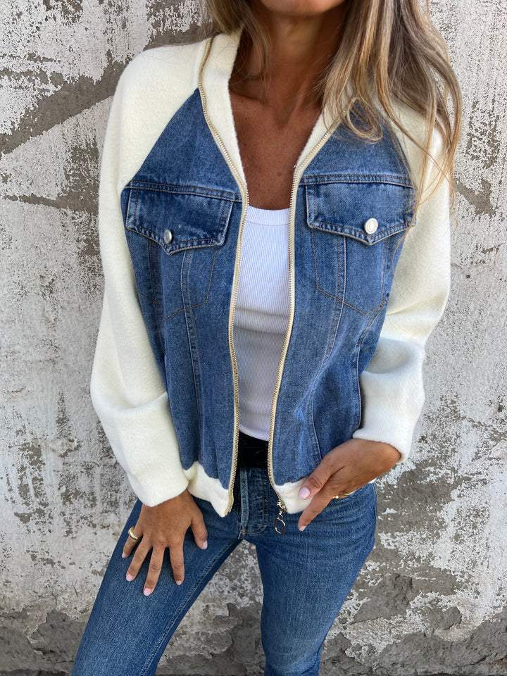 Veste Femme Hiver En Jean Avec Doublure Polaire Et Capuche