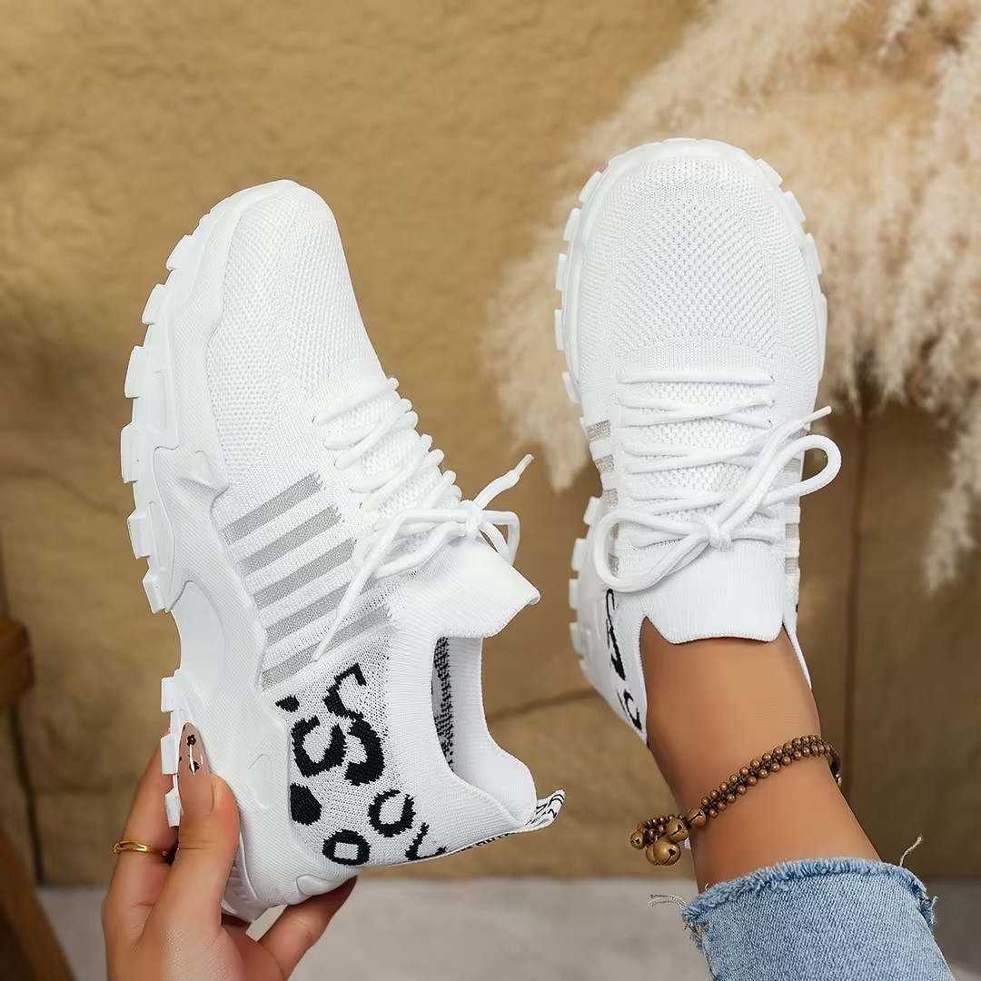Baskets femme confort avec soutien de la voûte plantaire – Sneakers respirantes à enfiler pour marche quotidienne