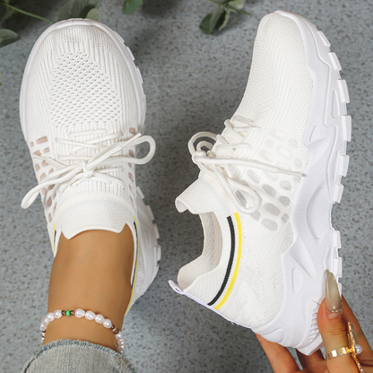 Baskets femme confort avec soutien de la voûte plantaire – Sneakers respirantes à enfiler pour marche quotidienne