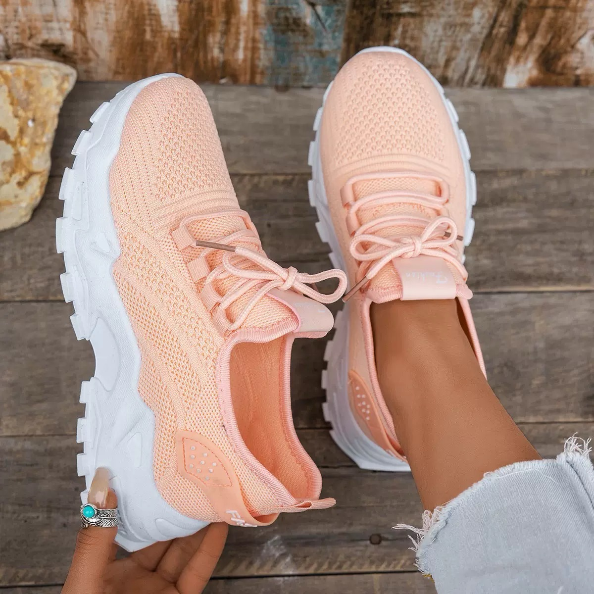 Baskets femme confort avec soutien de la voûte plantaire – Sneakers respirantes à enfiler pour marche quotidienne
