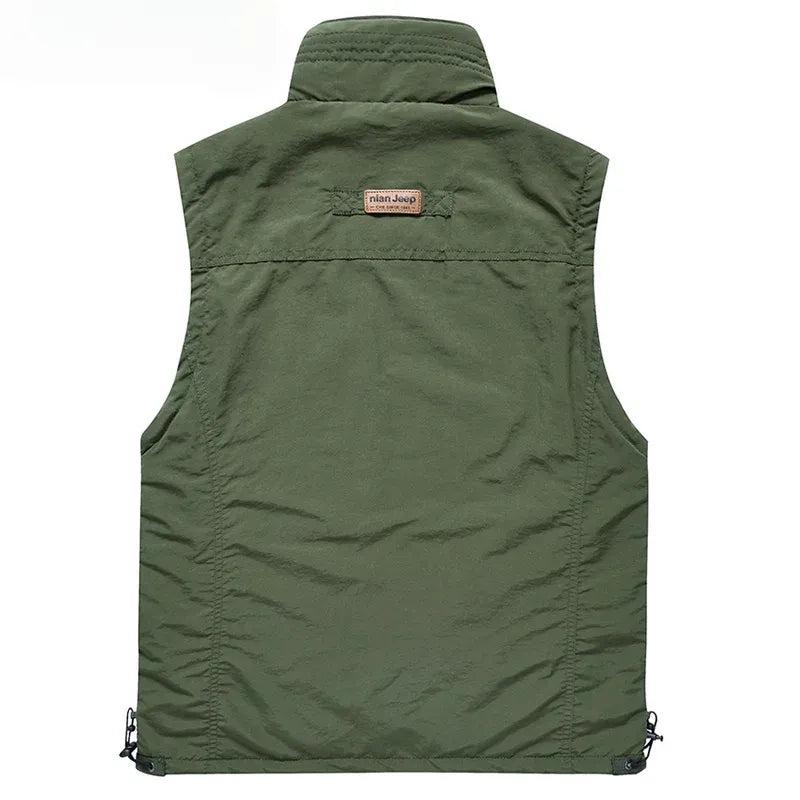 Gilet sans manches de randonnée pour homme avec poches en polaire