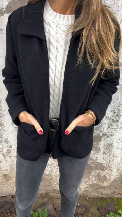 Veste Zippée Luxe Femme – Manteau Décontracté Chaud