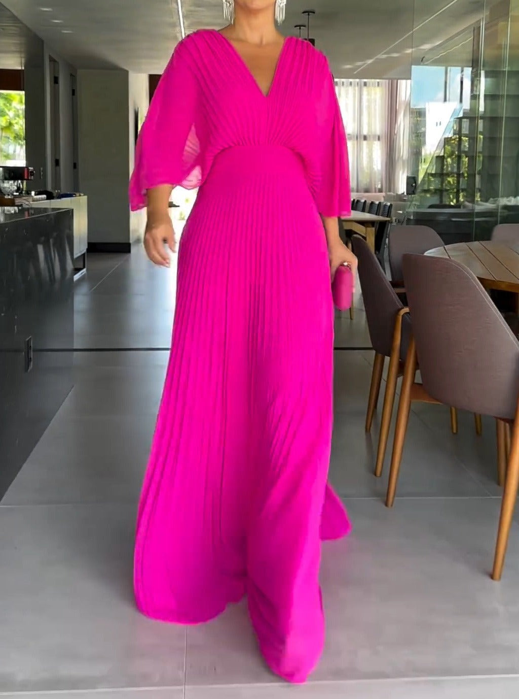 Robe Femme Élégante Plissée – Silhouette Flottante et Légère