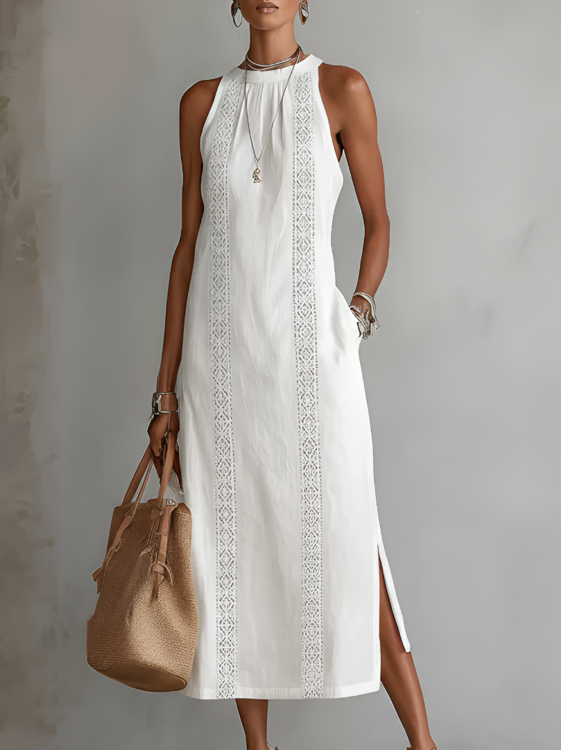 Abito maxi bianco in pizzo donna – Romantico ed elegante