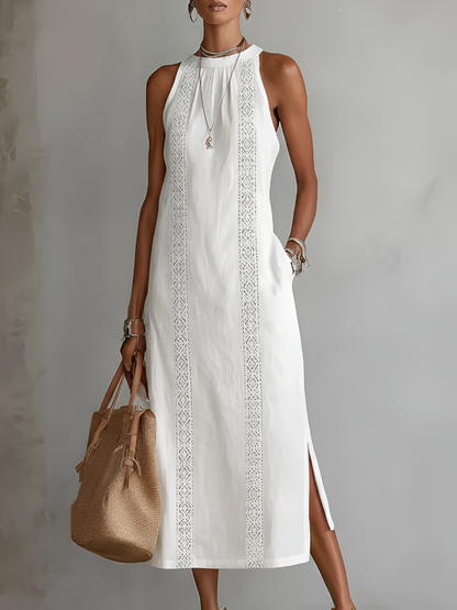 Abito maxi bianco in pizzo donna – Romantico ed elegante