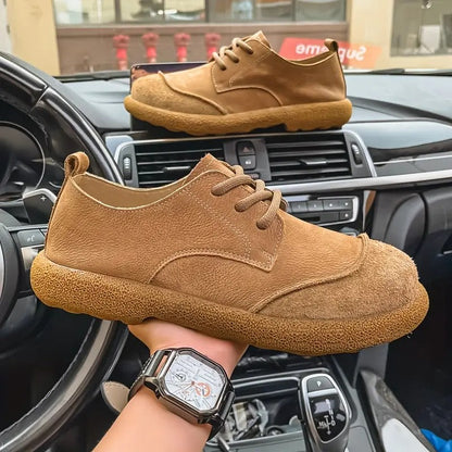 Men's Suede Shoes with Laces – Comfortable Casual Style