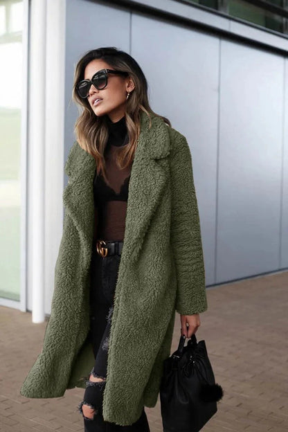 Manteau Long Teddy pour Femme – Manteau Élégant Tendance et Confortable