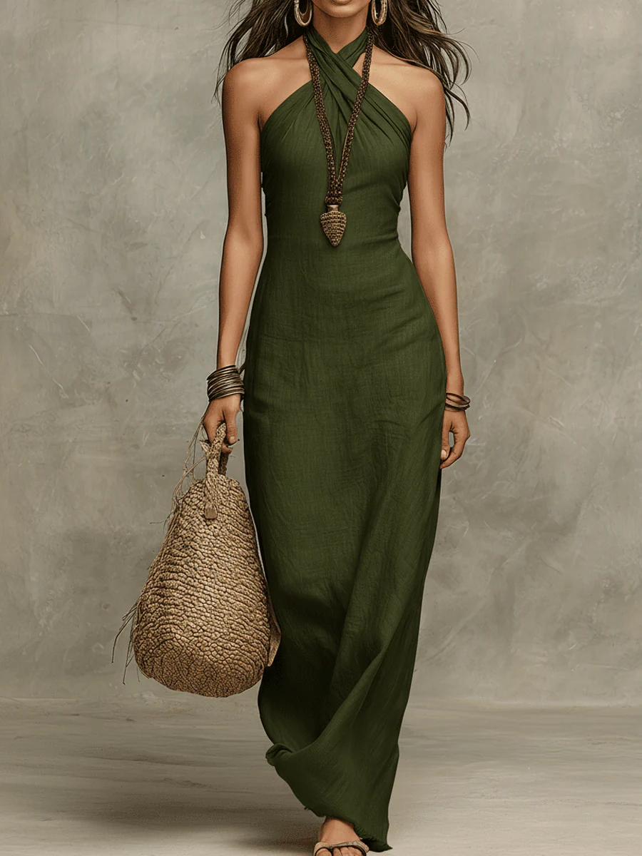 Long backless dress for women - Sophisticated and radiant