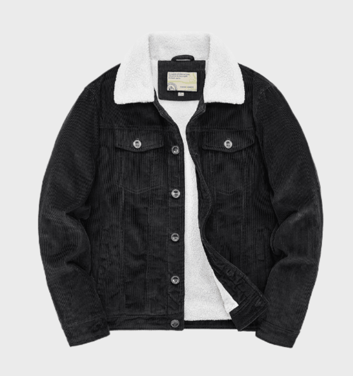Veste Trucker Premium Homme en Velours Côtelé – Doublure Sherpa Chaude