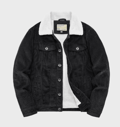 Veste Trucker Premium Homme en Velours Côtelé – Doublure Sherpa Chaude