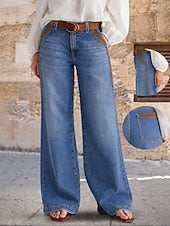 Brede jeans til kvinder med snøre - Moderne og behagelige