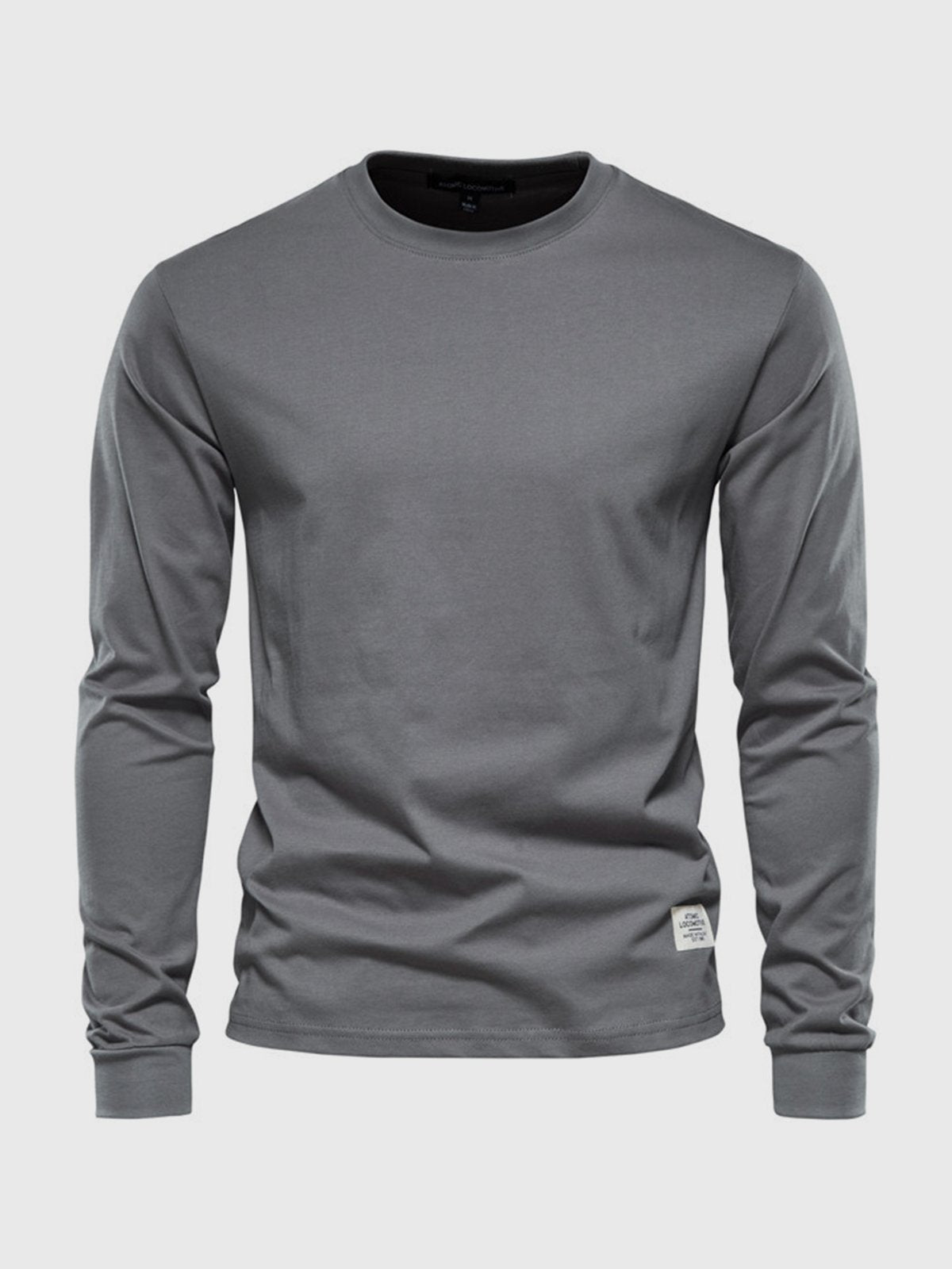 T-Shirt Homme Manches Longues en Coton – Col Rond Décontracté