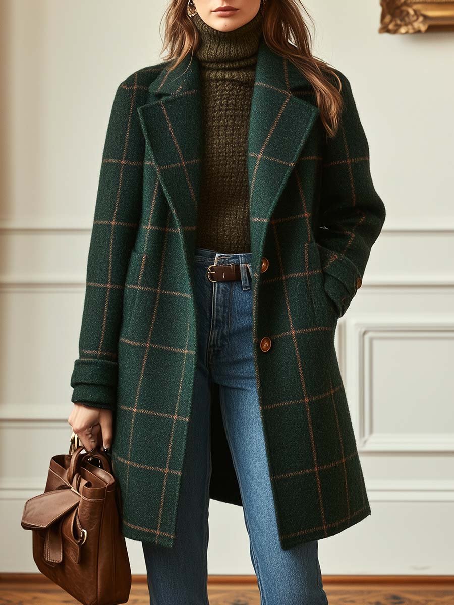 Chaqueta de tweed para mujer con solapas - Retro y elegante