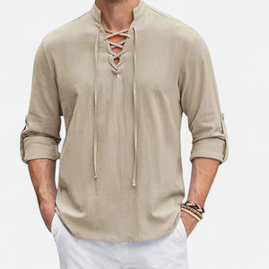 Medieval shirt for men in linen and cotton – Viking spirit, period elegance