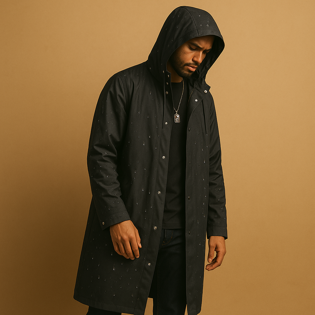 Imperméable Longue Premium pour Homme – Manteau à Capuche Élégant