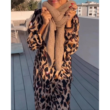 Robe imprimé léopard pour femme – Col en V, style estival décontracté et sexy