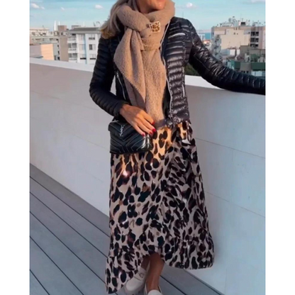 Robe imprimé léopard pour femme – Col en V, style estival décontracté et sexy