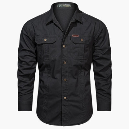 Chemise d'extérieur pour homme – Chemise boutonnée résistante et élégante avec poches poitrine