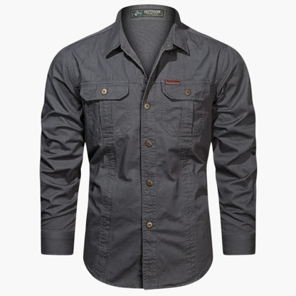 Chemise d'extérieur pour homme – Chemise boutonnée résistante et élégante avec poches poitrine