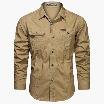 Chemise d'extérieur pour homme – Chemise boutonnée résistante et élégante avec poches poitrine