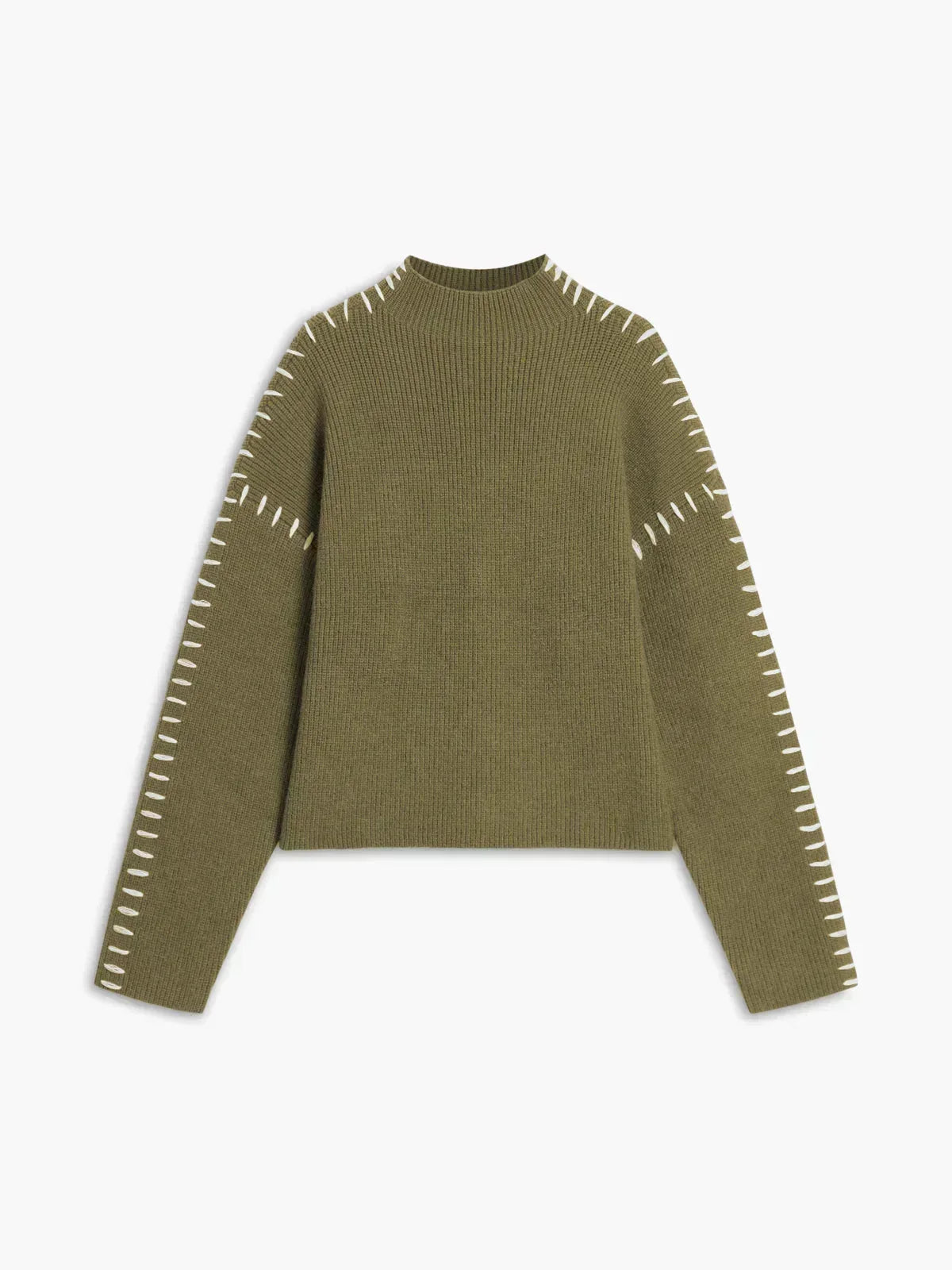 Pull court femme col montant en maille - Moderne et doux