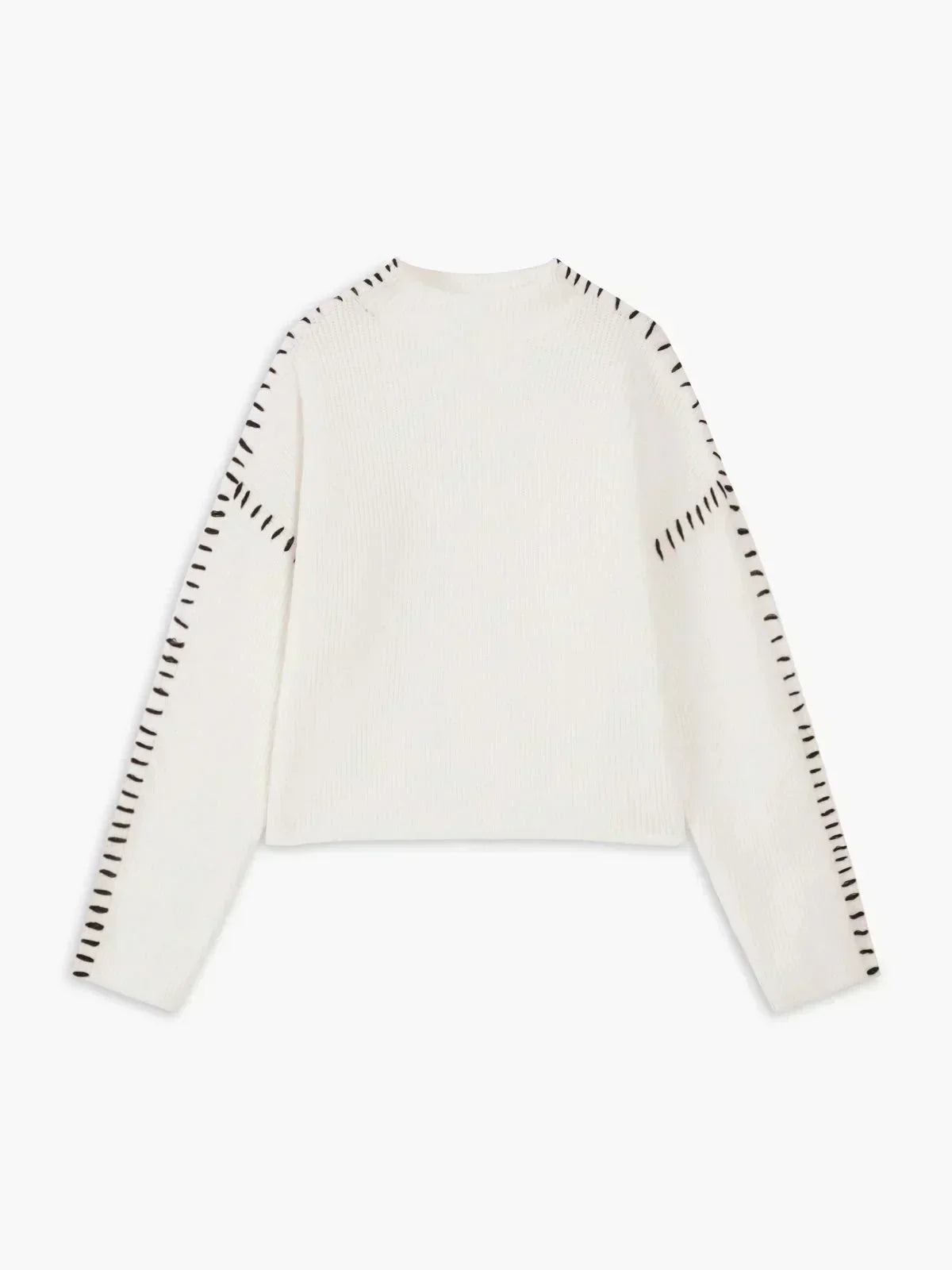 Pull court femme col montant en maille - Moderne et doux