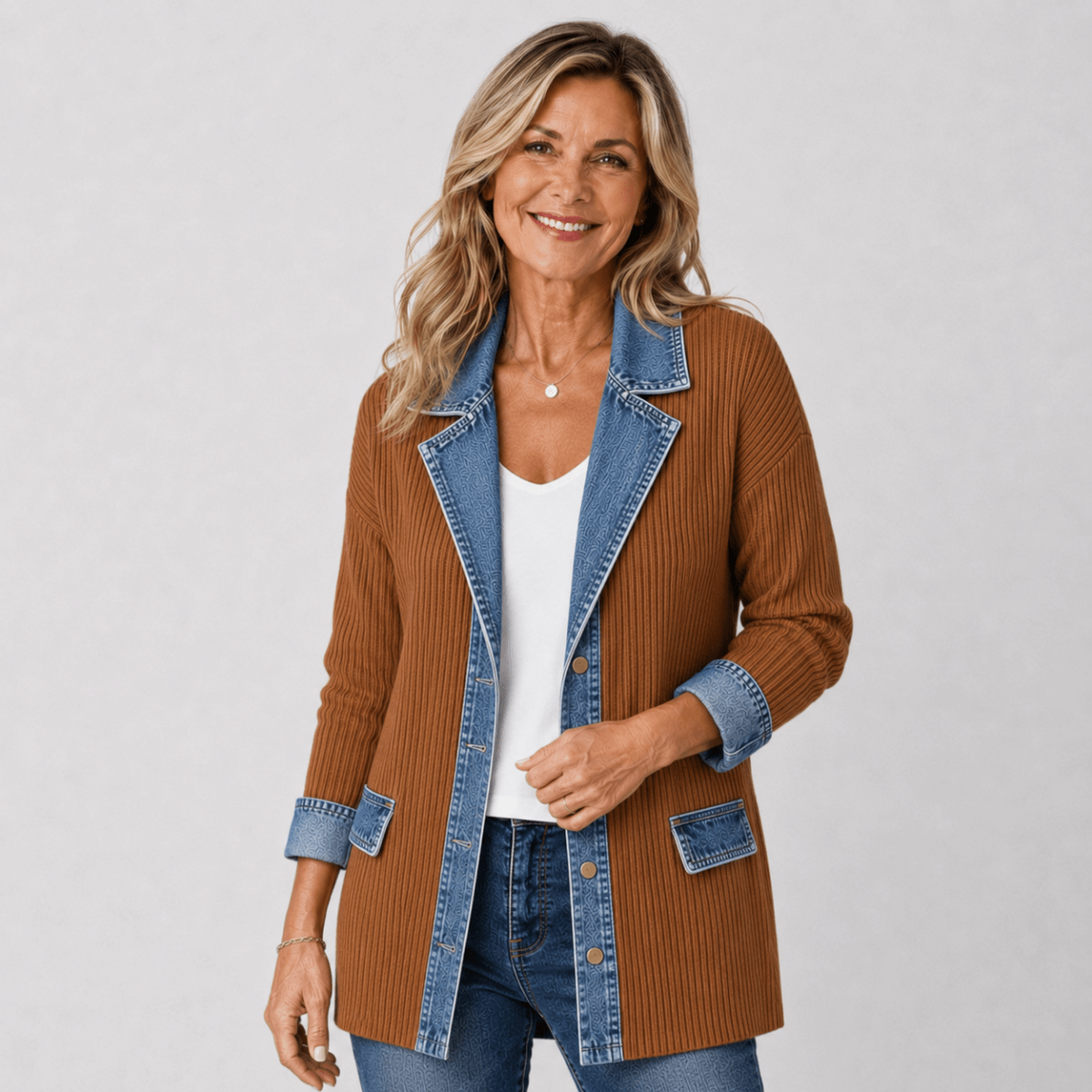 Chaqueta vaquera de mujer de corte relajado: informal y fácil de combinar en capas