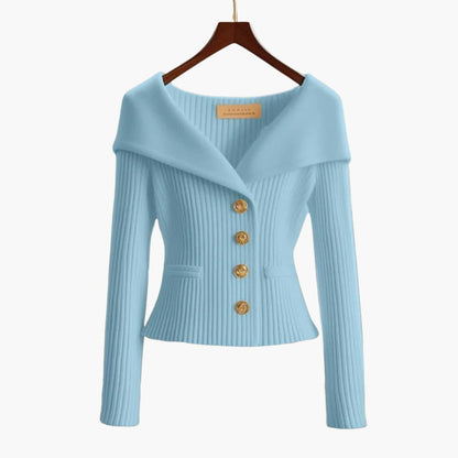 Gilet Côtelé Court Élégant pour Femme – Tricot Boutonné Confortable