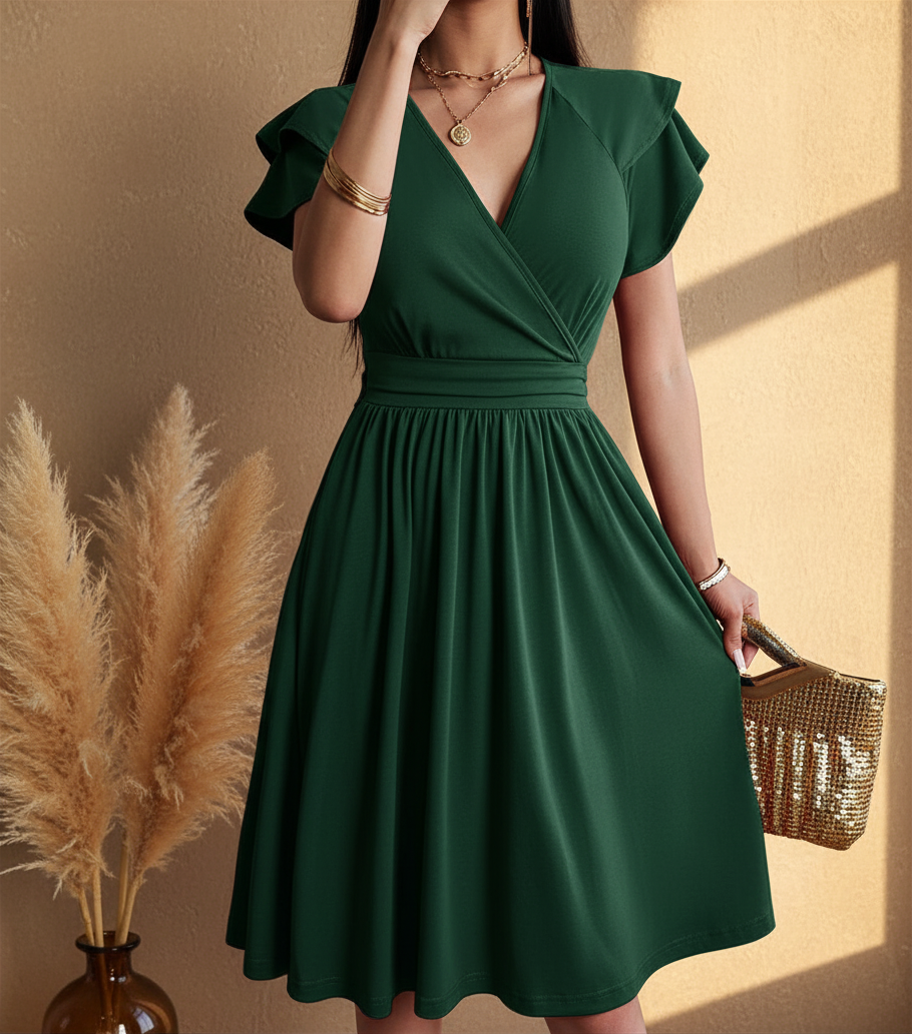Women's midi wrap dress - Light and elegant