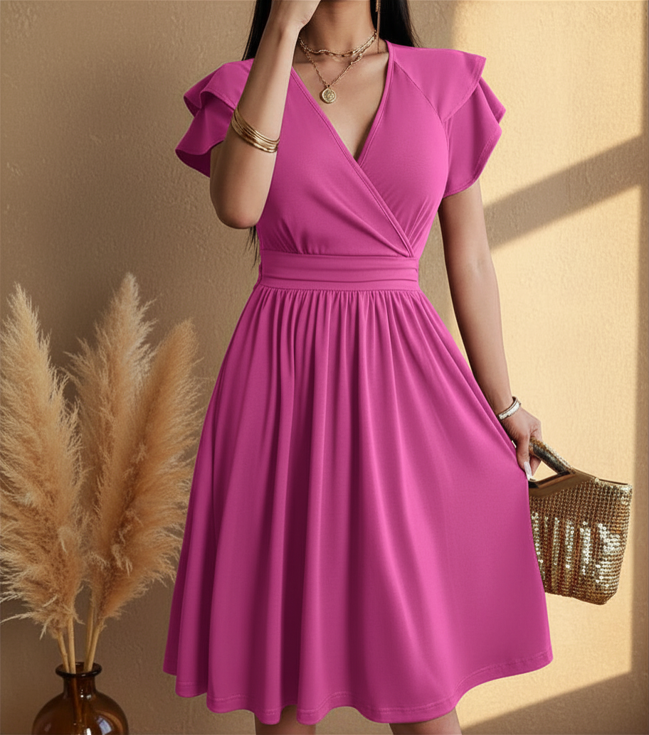 Women's midi wrap dress - Light and elegant
