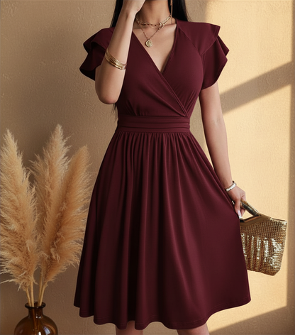 Women's midi wrap dress - Light and elegant