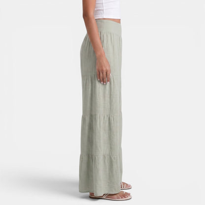 Pantalon femme en lin coupe large et fluide - Style leger chic et elegant