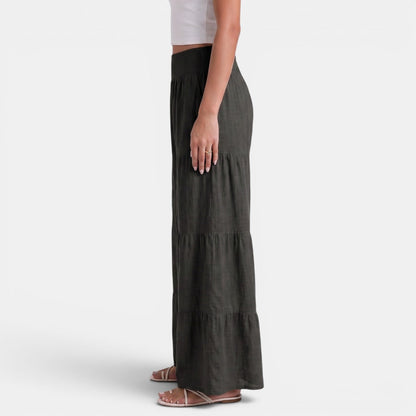 Pantalon femme en lin coupe large et fluide - Style leger chic et elegant