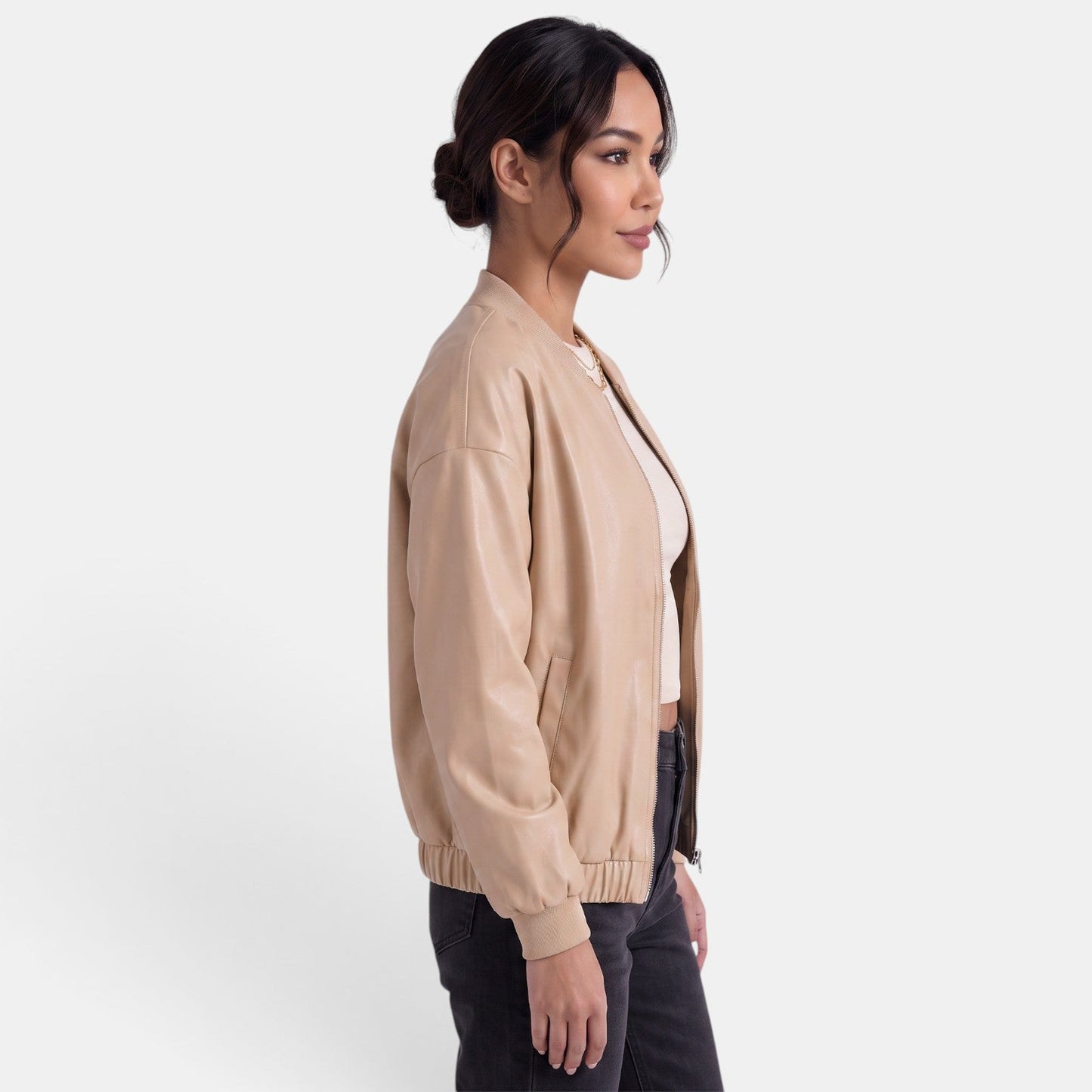 Women’s leather-look biker jacket – Trendy and bold biker style