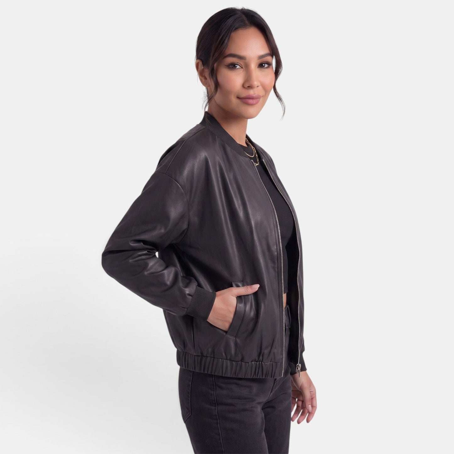 Women’s leather-look biker jacket – Trendy and bold biker style