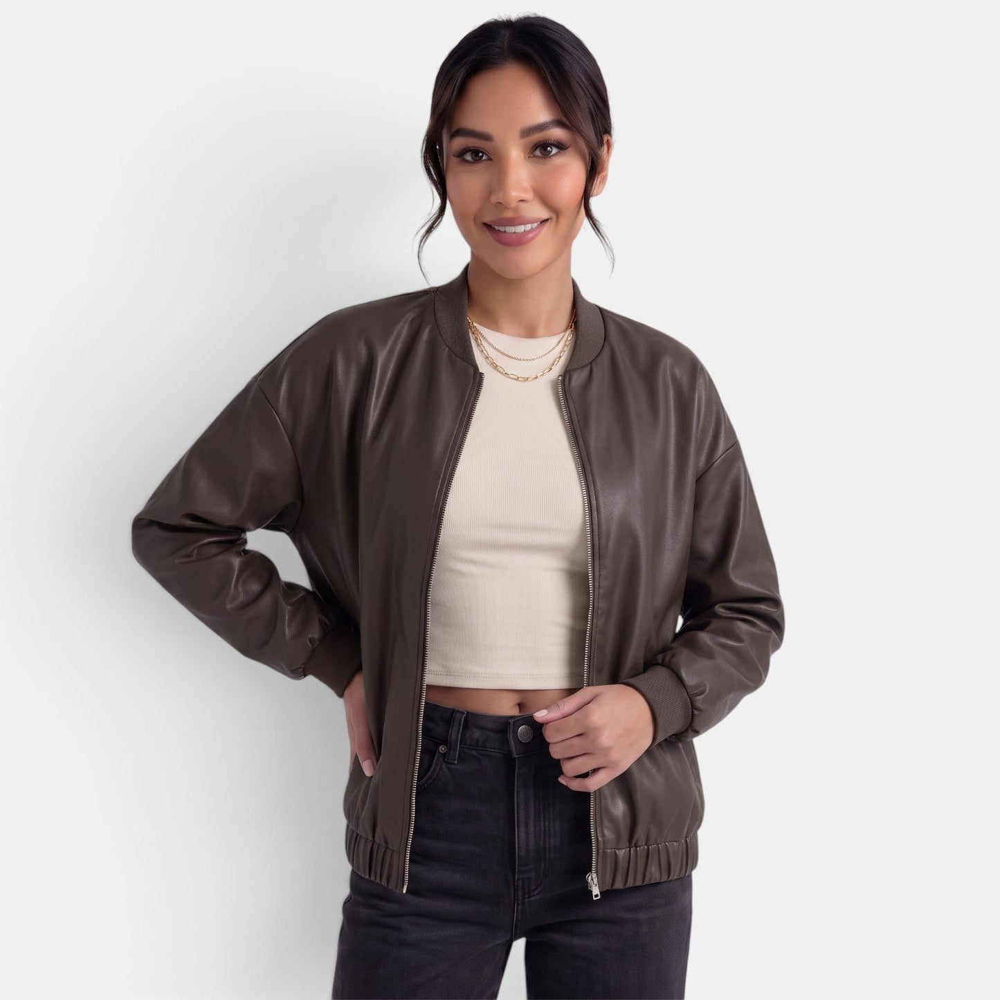 Women’s leather-look biker jacket – Trendy and bold biker style