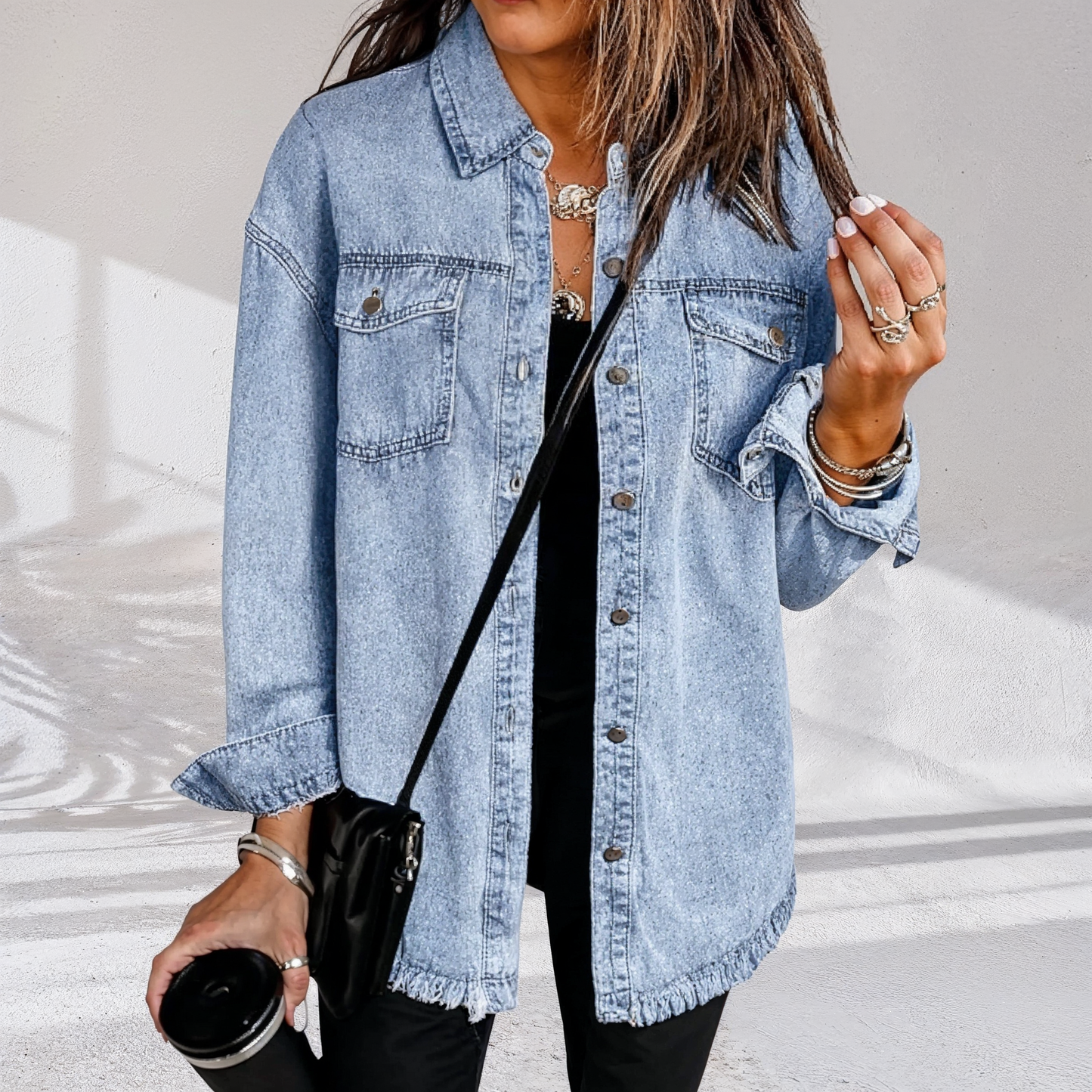 Veste Femme Vintage Oversize en Jean – Coupe Décontractée