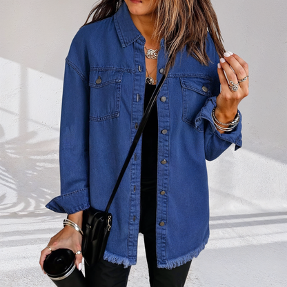 Veste Femme Vintage Oversize en Jean – Coupe Décontractée