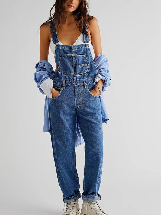 Elegant Jean One-Piece for Women – Casual Overalls with Adjustable Straps