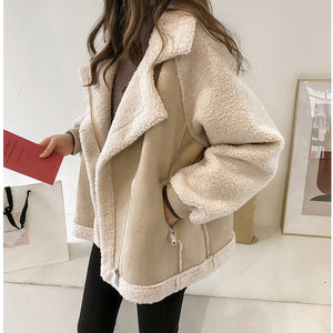 Cappotto invernale chic in suede da donna – Cappotto corto morbido e confortevole