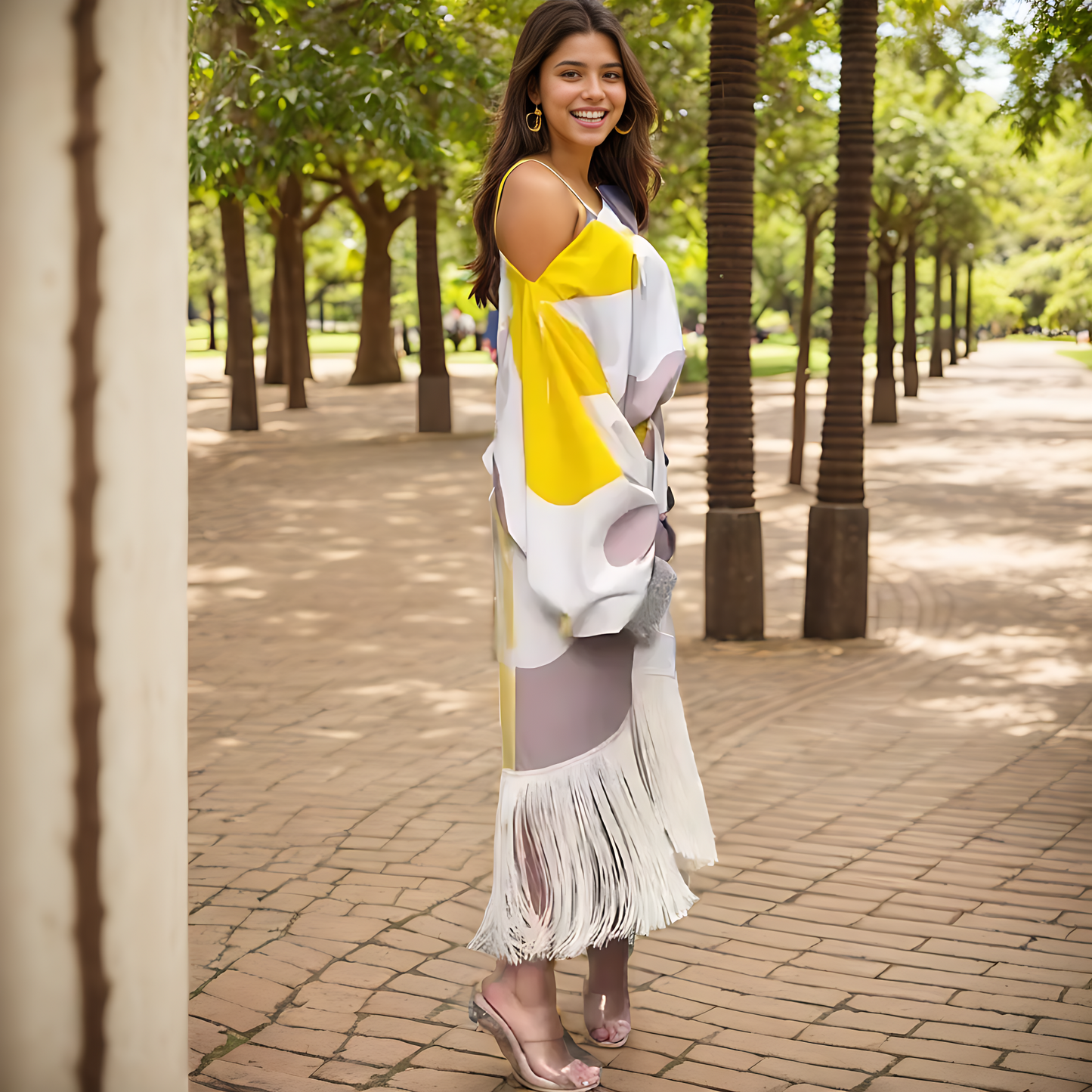 Robe midi femme une épaule – Robe portefeuille élégante à la coupe asymétrique