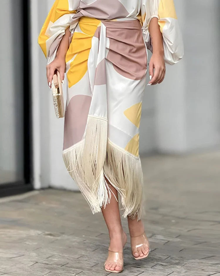 Robe midi femme une épaule – Robe portefeuille élégante à la coupe asymétrique
