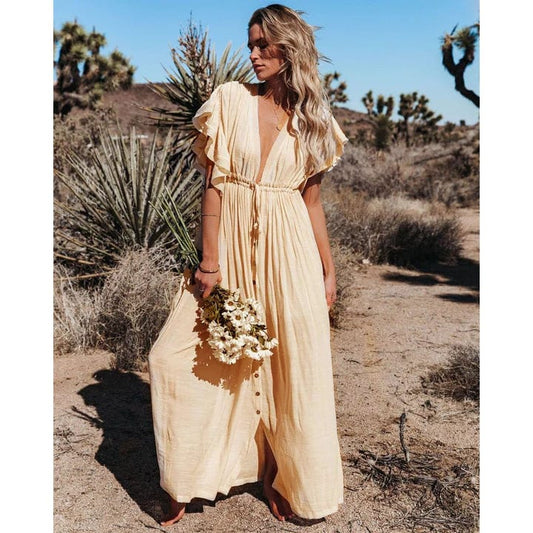 Robe maxi femme style Ibiza fluide et estivale