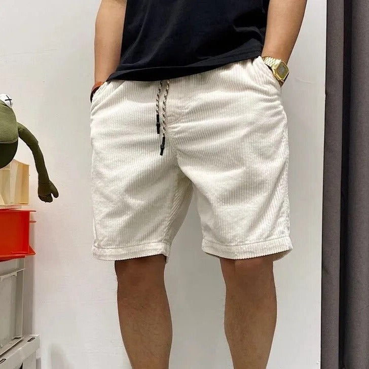 Shorts en Velours Côtelé Homme – Taille Élastique avec Cordon et Ourlets