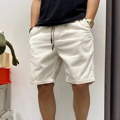 Shorts en Velours Côtelé Homme – Taille Élastique avec Cordon et Ourlets